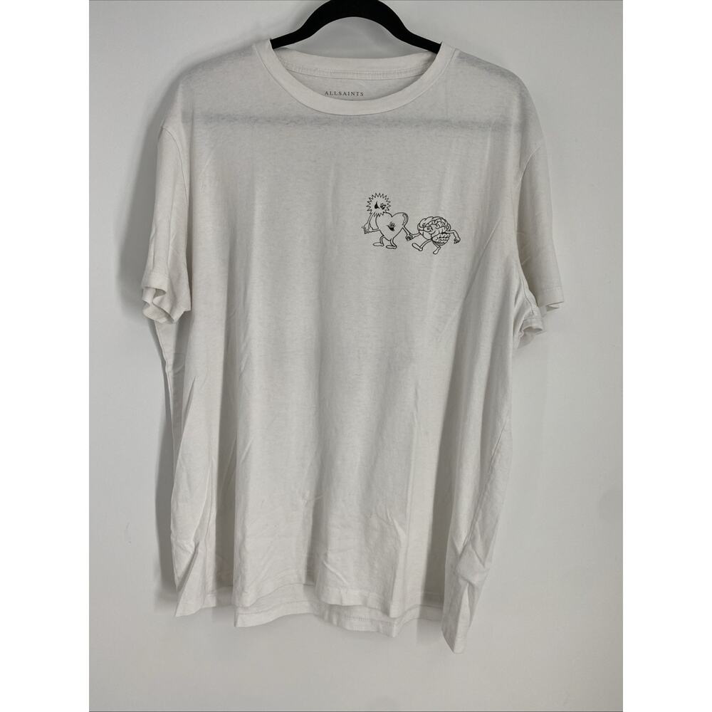 Allsaints T-Shirt Men’s Medium White All Faces All People Love Casual 723